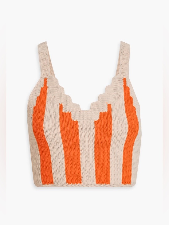 Sandro Tops - SANDRO Cropped striped crochet top
Orange Beige Original Price $220